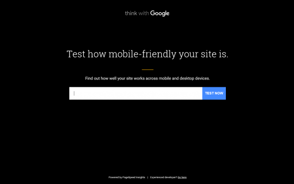 Nettside Google mobilvennlig test